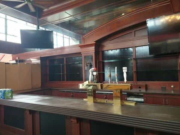 Construction Project by DCB Construction Sacramento One half of a newly renovated bar in a restaurant in Sacramento CA